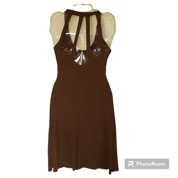 Vintage NWT Charlotte Russe Brown Halter Dress S | Y2K Party Clubwear Retro - Picture 2 of 8
